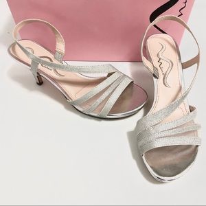 Nina Nelda Silver Glitter Heels